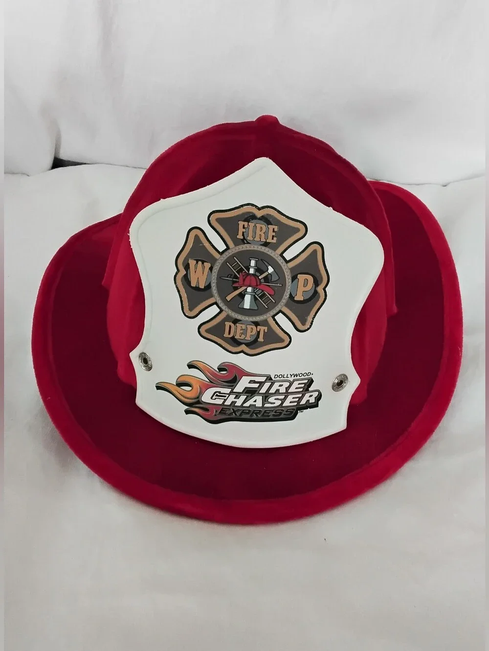 Red Kids Firefighter Helmet Hat - Fire Chaser From Dollywood